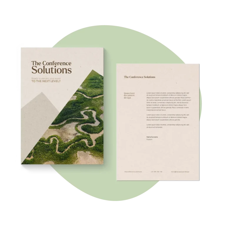 Mockup to illustrate one of the products from our graphic design services: document design